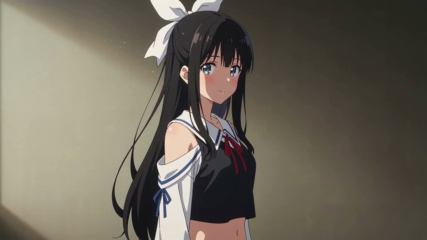 转身微笑与渐短发丝 — AI video creation