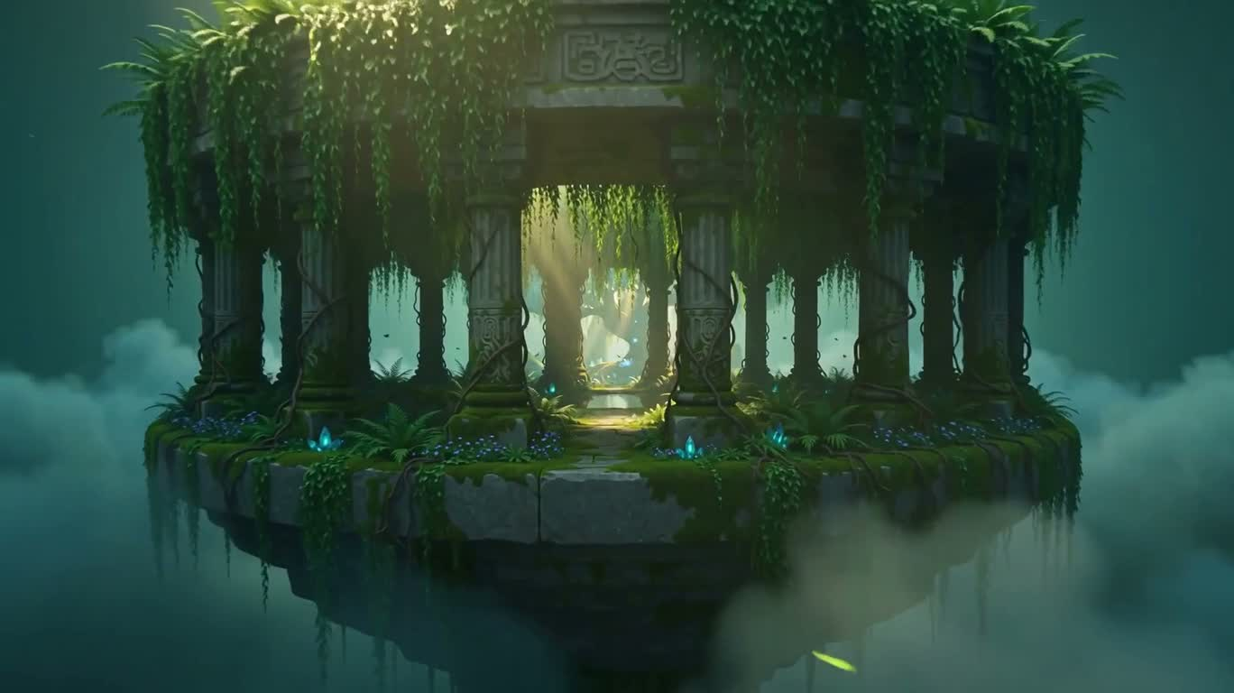 迷雾圣境的水晶花园 — AI video creation