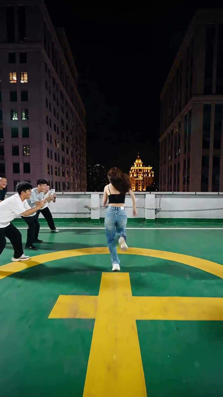 밤 옥상 무지개 리바운드 익스트림 챌린지