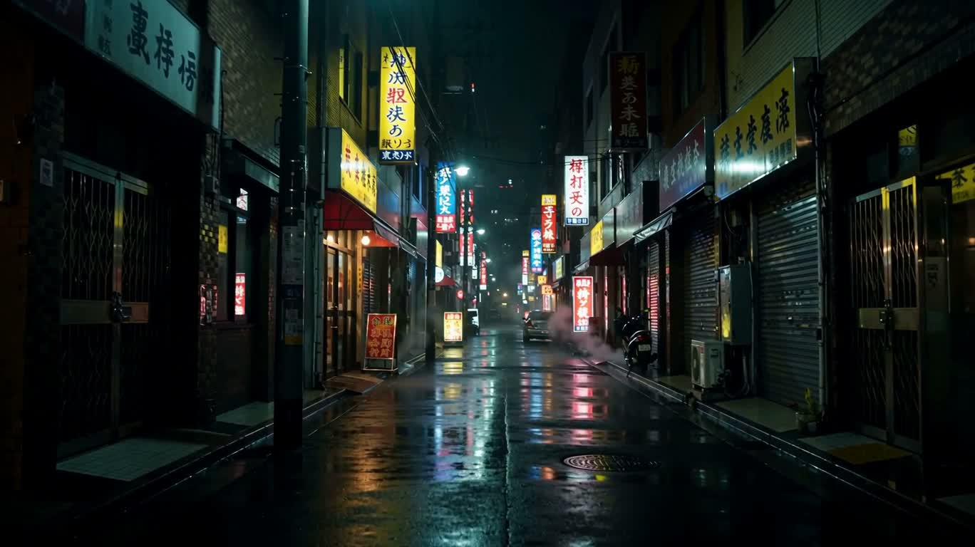 霓虹雨巷 — AI video creation