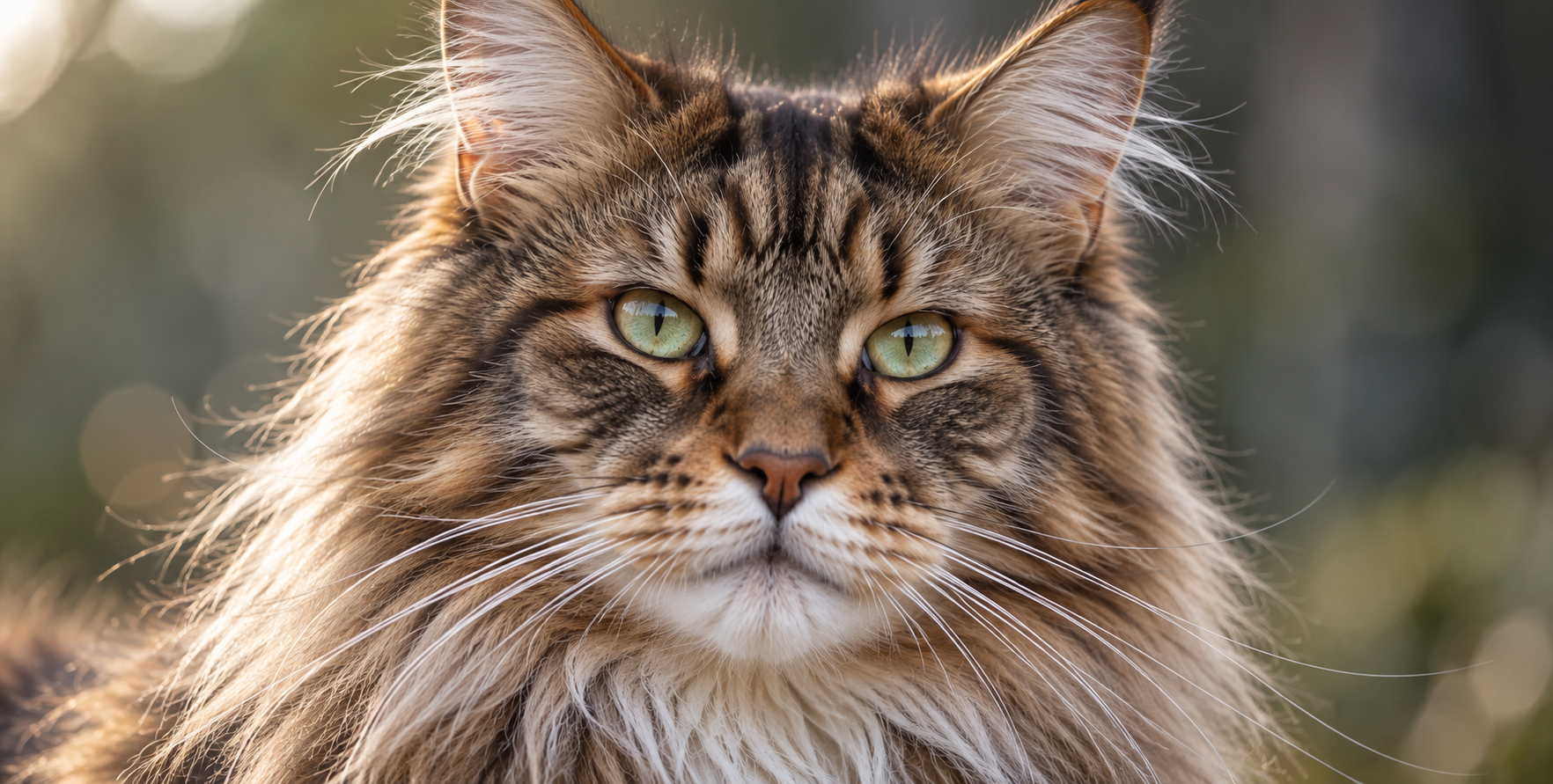 超写实绿眼缅因猫毛发细节特写 — AI image creation