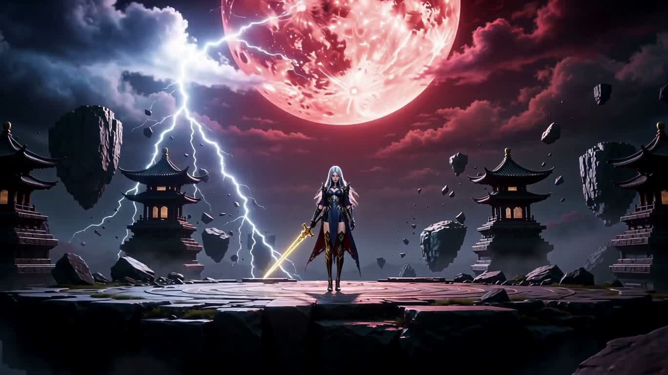 赤月遗迹中的龙魂战士 — AI video creation