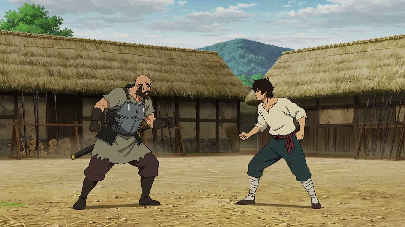 训练场上的搞笑一拳 — AI video creation