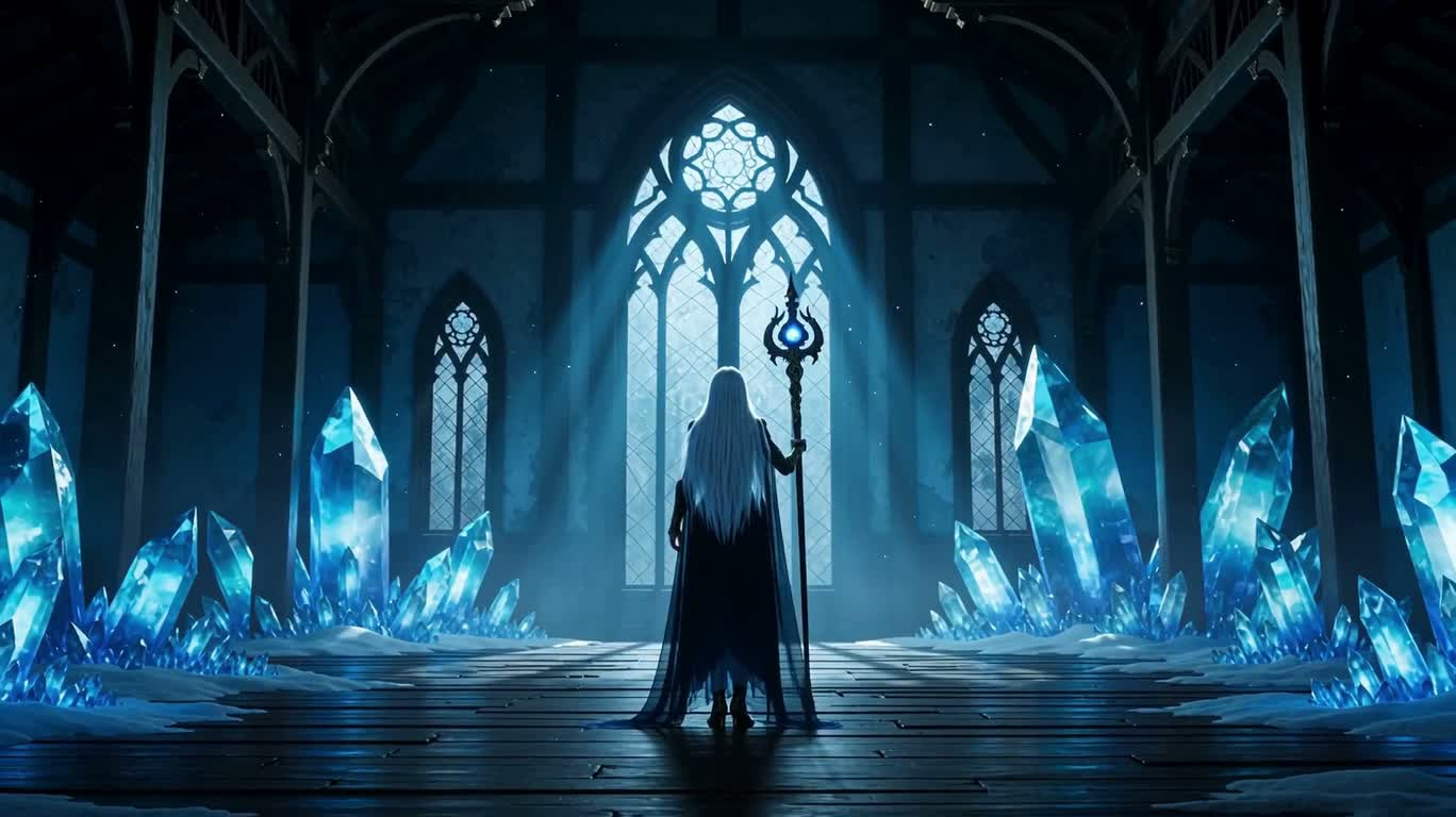 水晶洞窟中的恶魔降临 — AI video creation