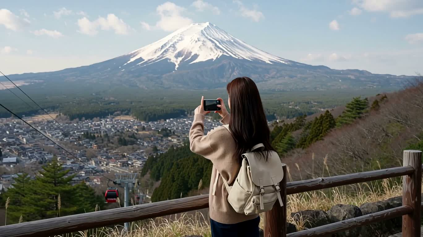富士山樱花旅行 vlog — AI video creation