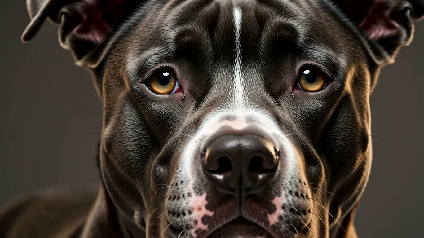 灰衣白爪斗牛犬的动漫肖像 — AI video creation
