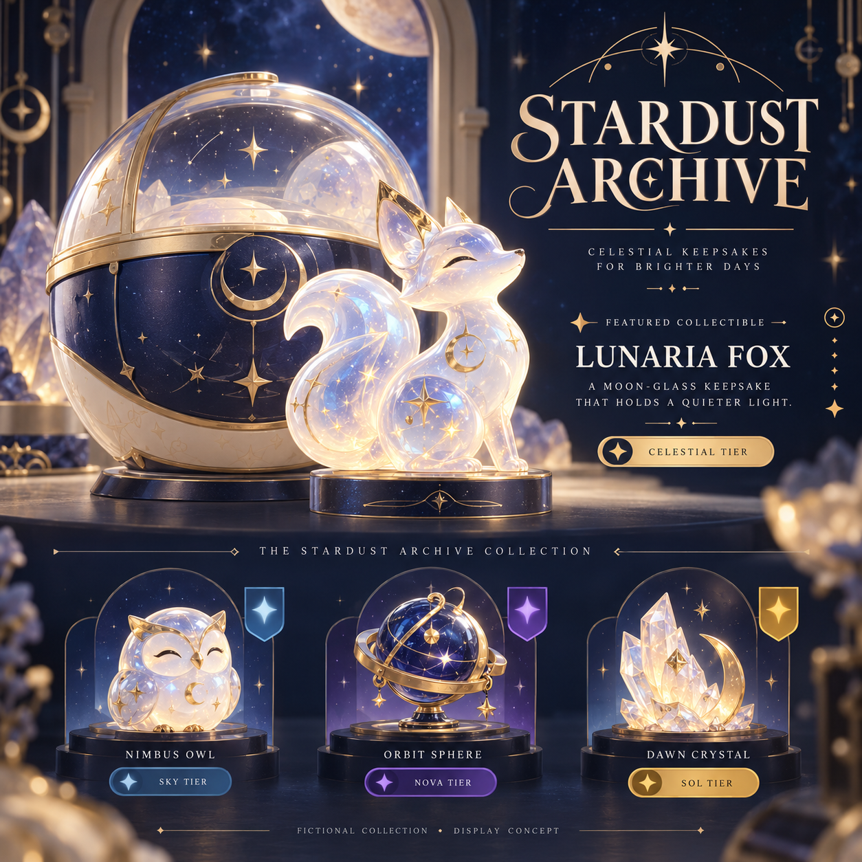 星屑档案馆主题胶囊收藏海报 — AI image creation