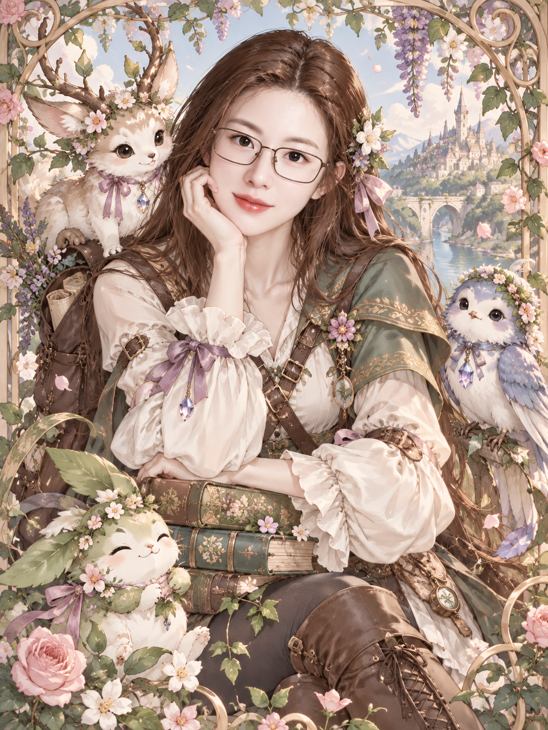 新艺术风格奇幻训练师二次元插画 — AI image creation