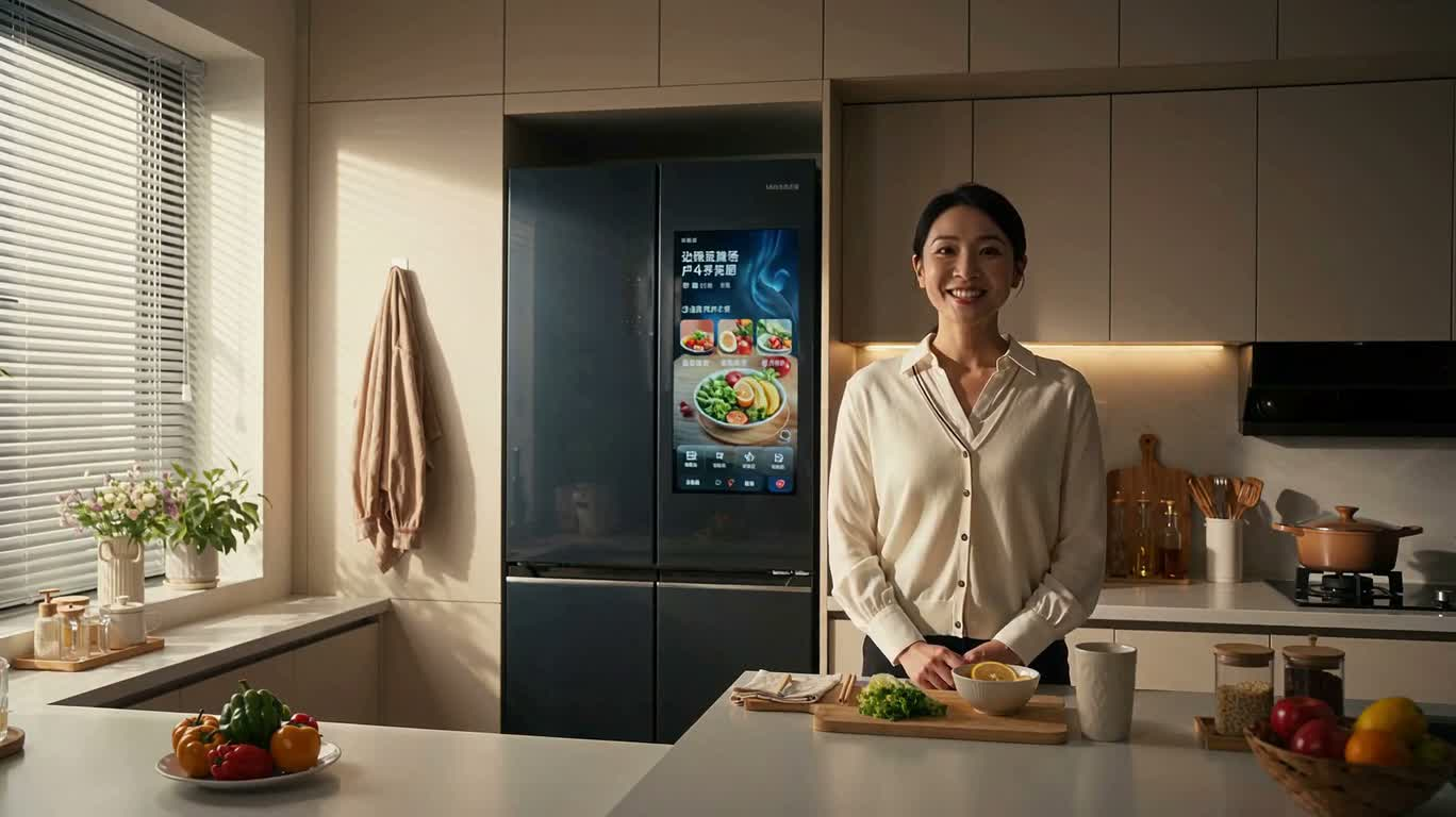 智能冰箱购物清单对话 — AI video creation