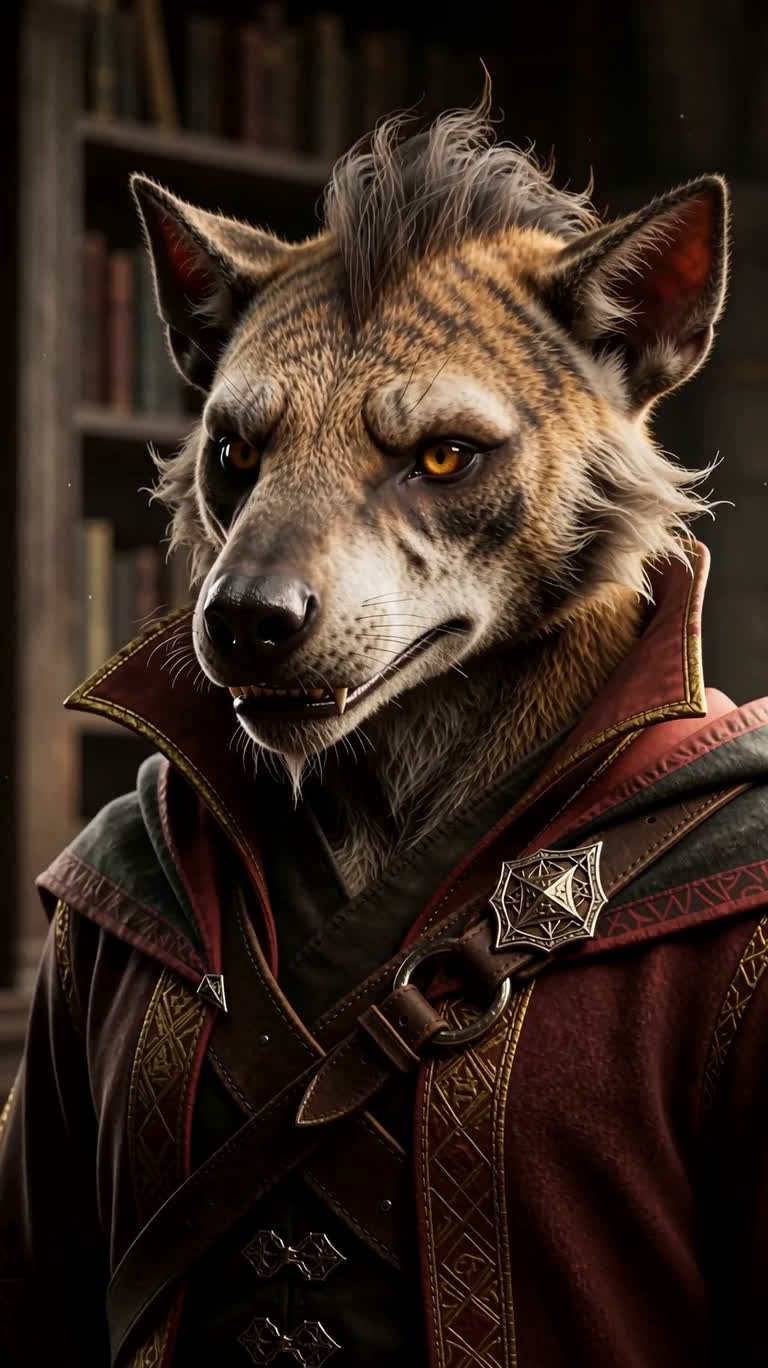 Chân dung pháp sư gnoll bán ma cà rồng — AI video creation