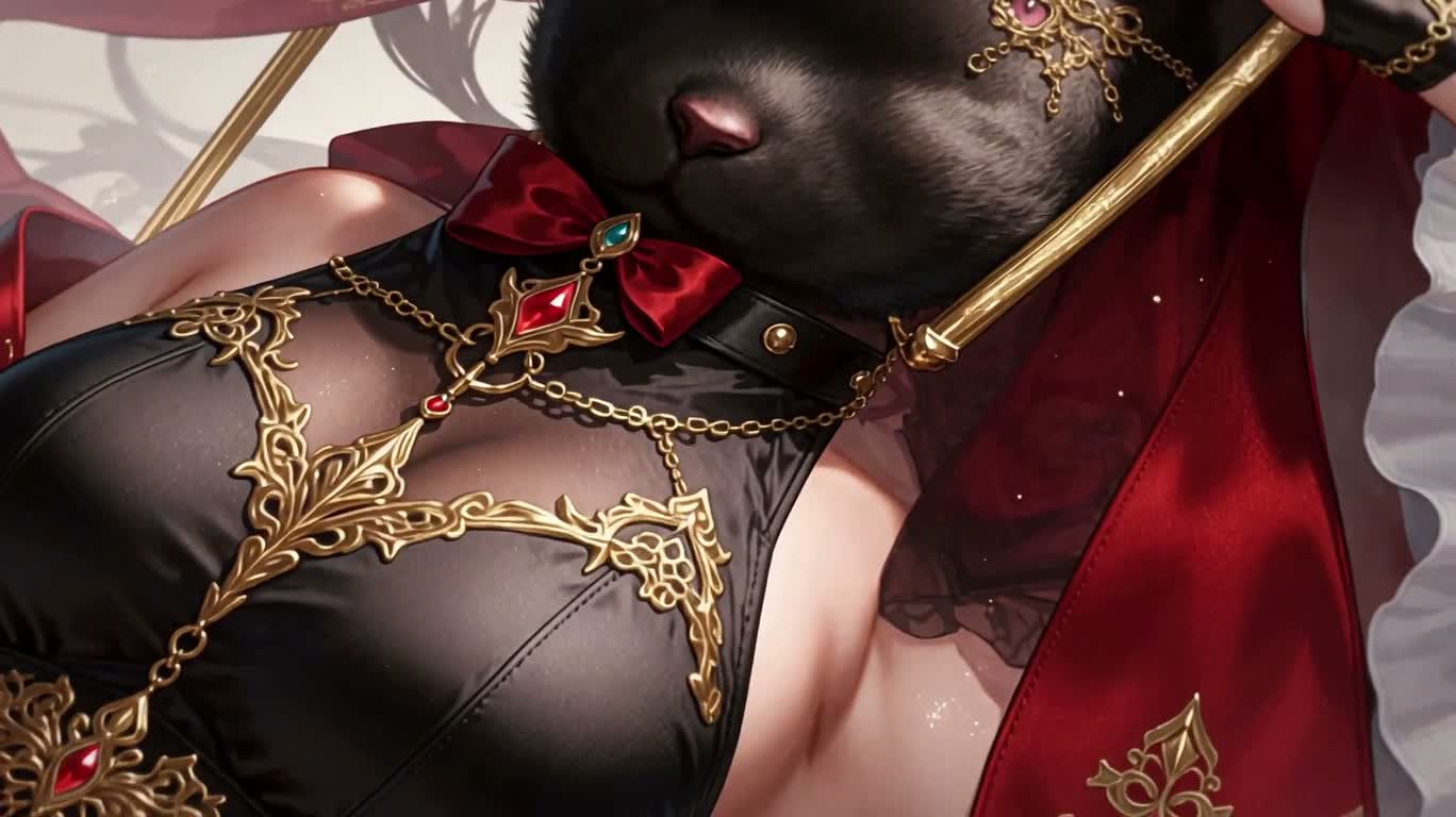 猫耳女孩贴纸艺术展示 — AI video creation