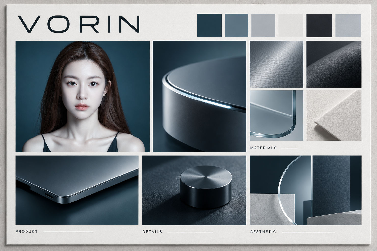 现代科技品牌的高级质感情绪板设计 — AI image creation