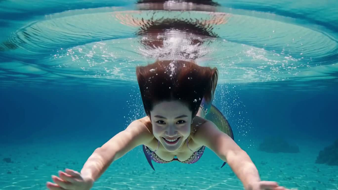 Mermaid Chasing Mirrors Beneath the Sea — AI video creation